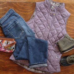 JOULES • Nimba Flannel Lined Puffer Vest -Wisteria